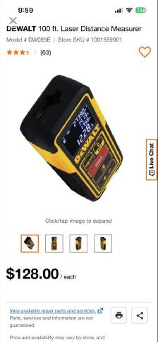 Dewalt 100’ laser distance measure - Photo 3