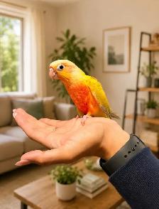 ❤️⭐❤️ Hand raised BABY Conure ❤️ with Cage and Food❤️⭐❤️ - Photo 3