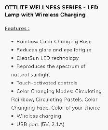 OttLite wireless charging LED desk lamp - Photo 7