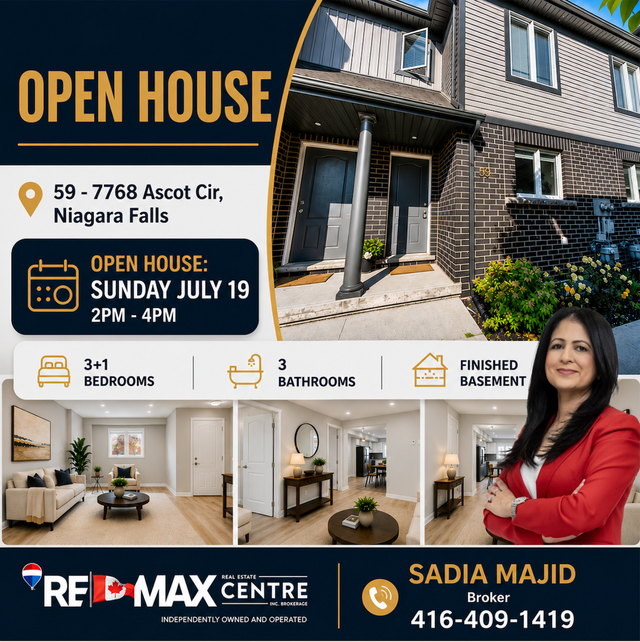 OPEN HOUSE: TOWNHOUSE 59-7768 ASCOT CIR, NIAGARA FALLS