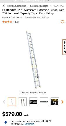 32’ aluminum featherlight extension ladder. - Photo 8