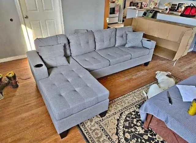Spacious 4 Seater Sectional Sofa - Delivered Free to Your Door