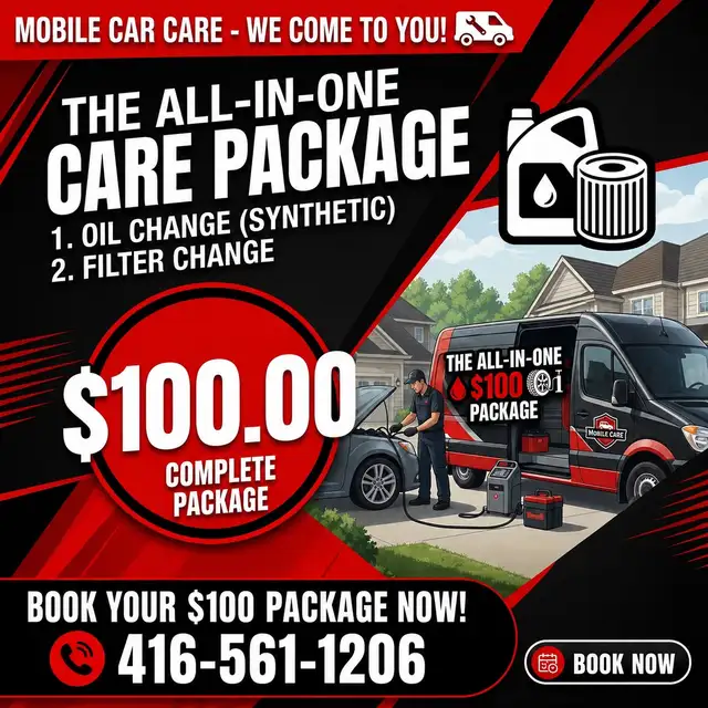 ALL-IN-ONE MOBILE CAR CARE PACKAGE – ONLY $100! ️