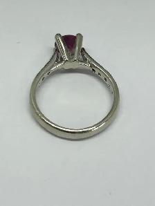 14k white gold pink tourmaline Diamond Ring - Photo 5