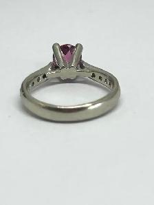 14k white gold pink tourmaline Diamond Ring - Photo 8