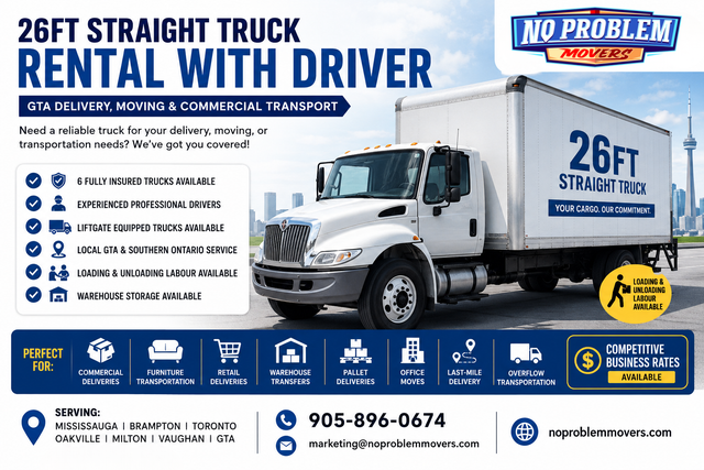 26ft Straight Truck Rental with Driver