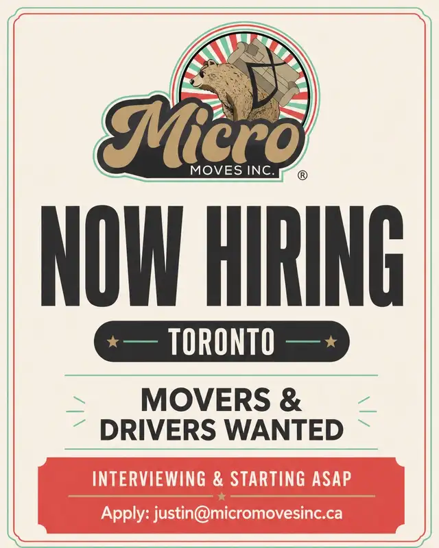 Movers & Drivers Wanted - Toronto (GTA)