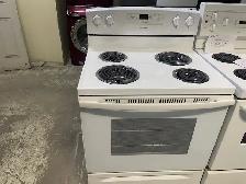 Cuisinière blanche ronds serpentins Amana