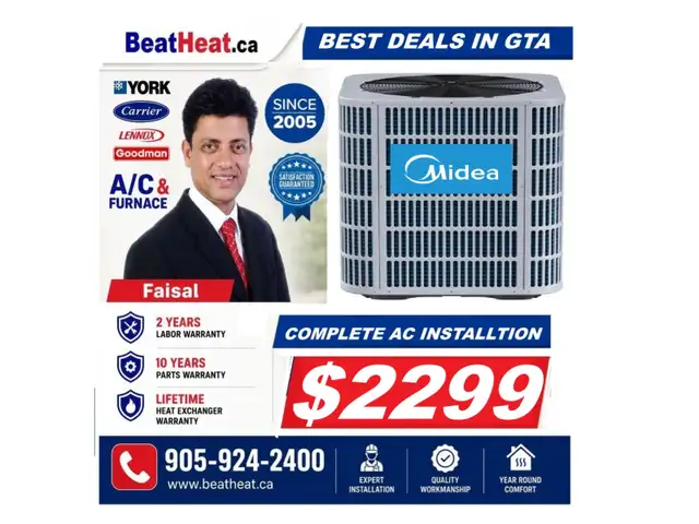 High efficiency Air conditioner with installation from $2299