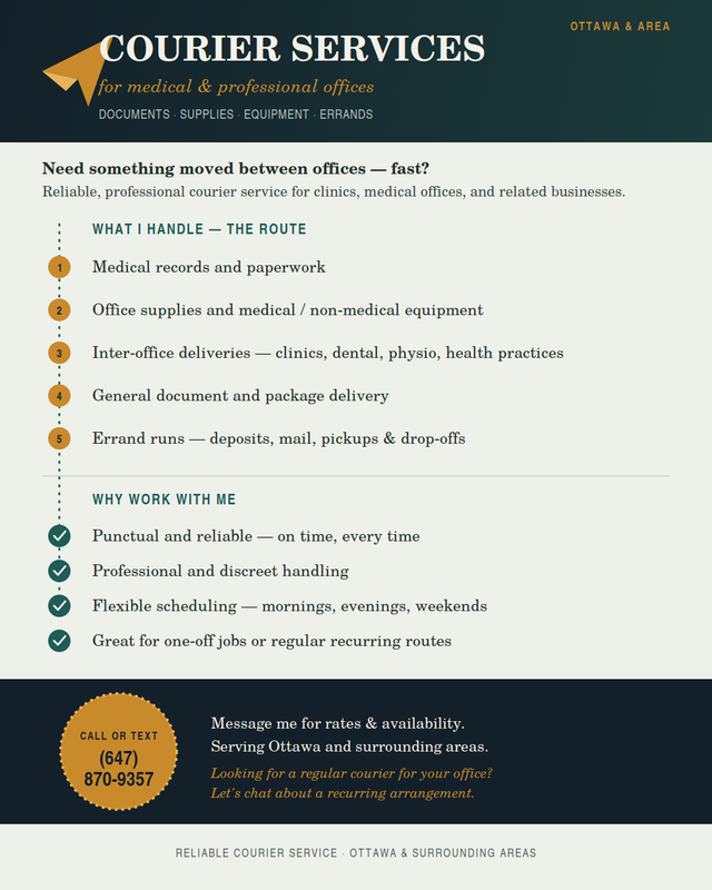 COURIER SERVICES FOR MEDICAL & PROFESSIONAL OFFICES