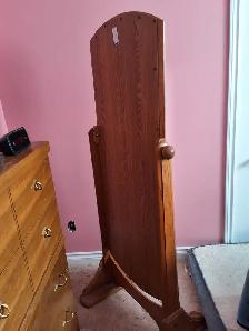 Full Length Cheval Solid Oak Mirror - Photo 2