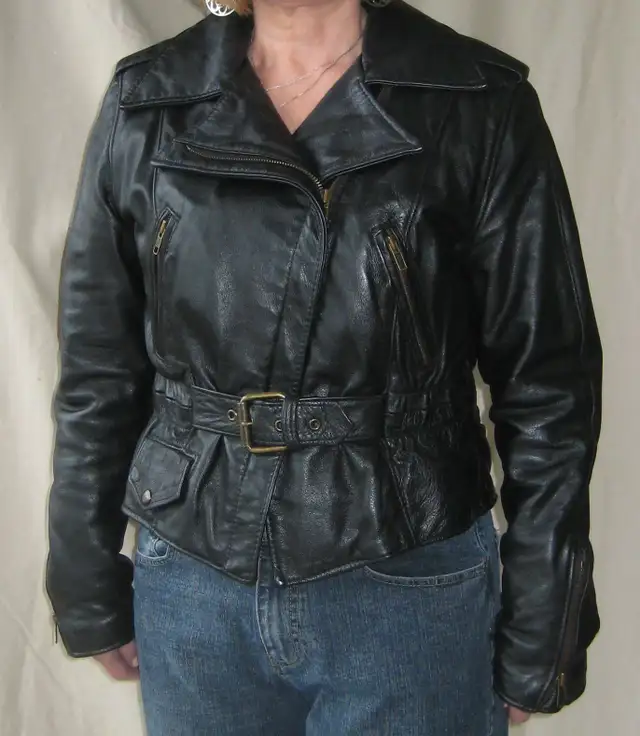Manteau de cuir pour moto