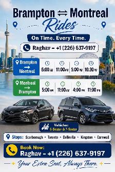 Brampton to Montreal Rides Service - Photo 2