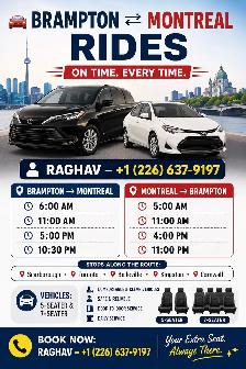 Brampton to Montreal Rideshare Service
