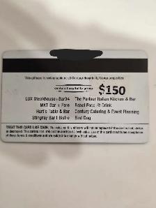 LUX STEAKHOUSE $150