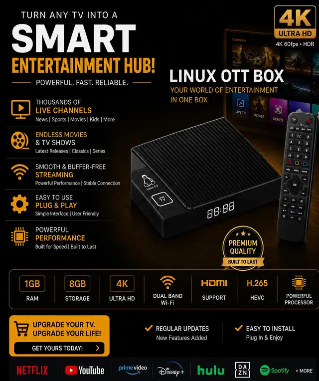 OTT Square Linux set top box