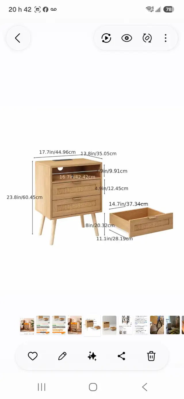 Table de chevet neuve et assemblée.