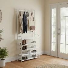 Brand New 5-Tier Entryway Shoe Rack Coat Hook Special $10
