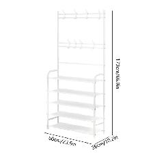 Brand New 5-Tier Entryway Shoe Rack Coat Hook Special $10 - Photo 3