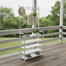 Brand New 5-Tier Entryway Shoe Rack Coat Hook Special $10 - Photo 4