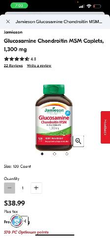 Brand New Jamieson Glucosamine 1300mg 120 caplets - Photo 2