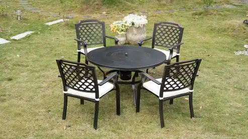 Brand New 5pcs Round Cast Aluminum Dining Set BBQ Table $1499
