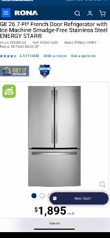 NEW 36" GE Fridge (Internal Ice & Water Dispenser) 27 Cu.Ft - Photo 10