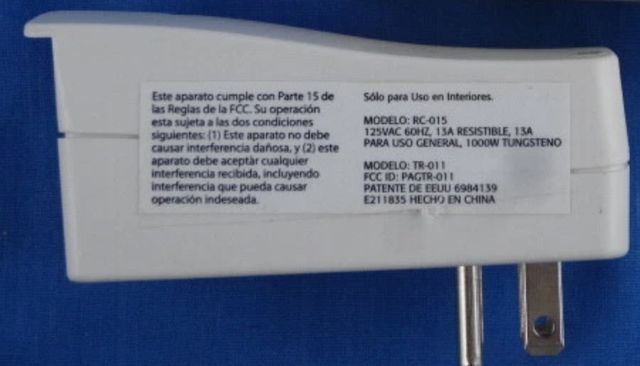 Master Electrician Wireless Outlet Receiver RC-015