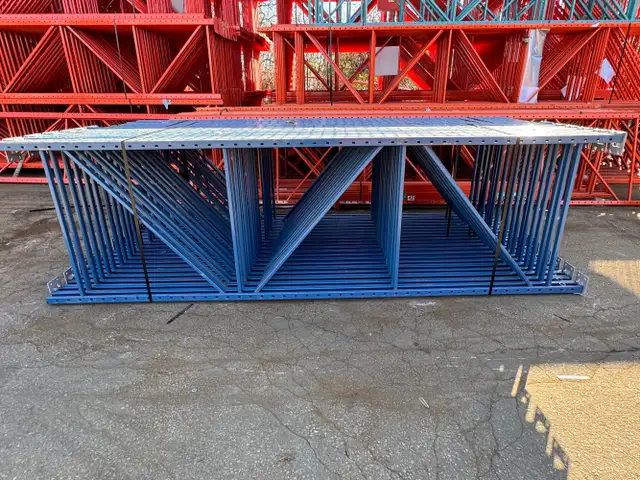 Used 12' x 42" RediRack pallet racking frames for sale.
