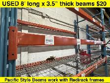 Used rack frames 10' tall $75 each, 8'  beams $20, wire mesh $18 - Photo 2
