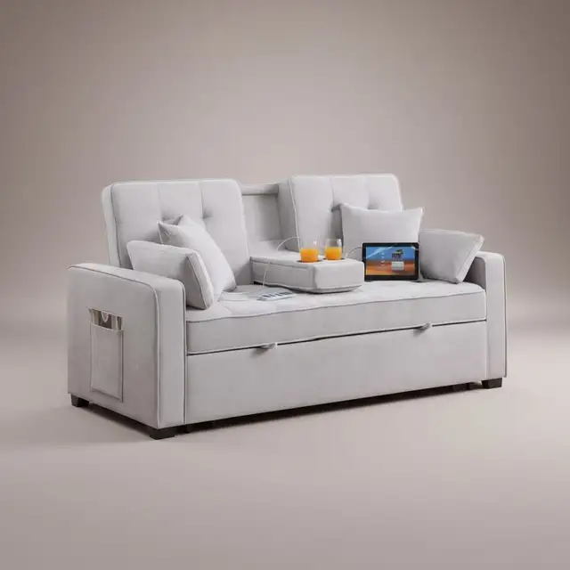 Brand new sofa bed with cup holder tray