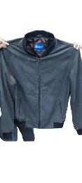 Men's Real Leather Jacket Blue Motorcycle Racer Biker Jacket - Photo 4