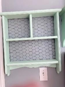 small shelve  with chicken wire