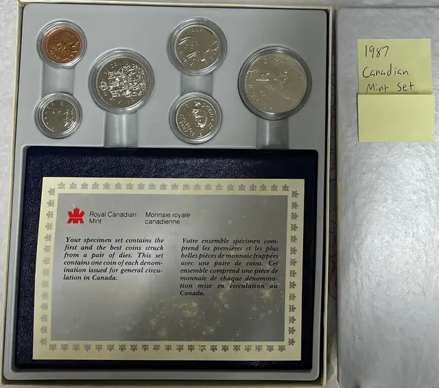 1981-1987 Royal Canadian Mint 6 Coin Specimen set