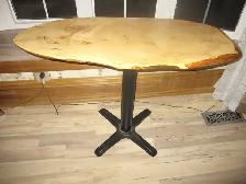 HARD ROCK MAPLE LIVE EDGE TABLE HEAVY CAST IRON BASE - Photo 2