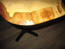 HARD ROCK MAPLE LIVE EDGE TABLE HEAVY CAST IRON BASE - Photo 4