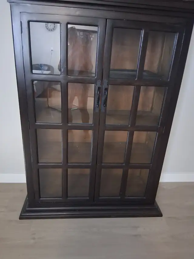 Solid pine display cabinet