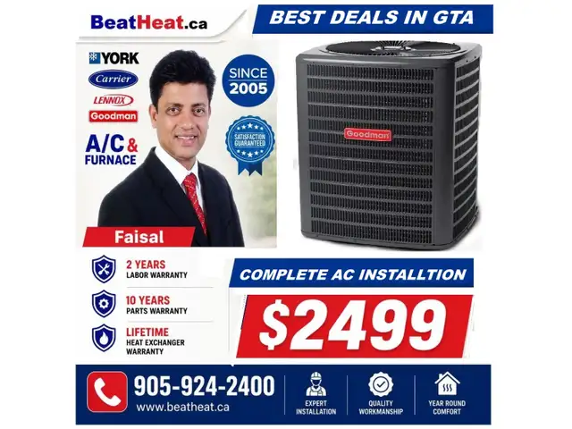 High Efficiency Air Conditioner & Furnace with installation from