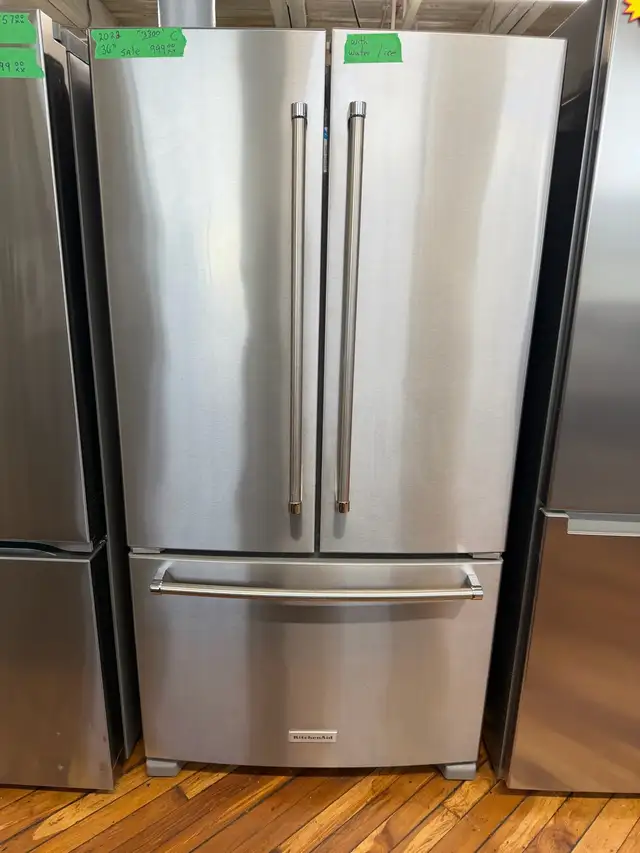 kitchenAid stainless steel three door fridge 2022 model