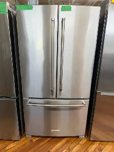 kitchenAid stainless steel three door fridge 2022 model