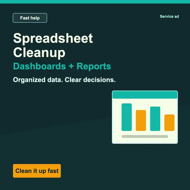 Spreadsheet Cleanup & Dashboards - Fast Help
