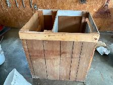 wood box 34x27x37 and kindling and firewood