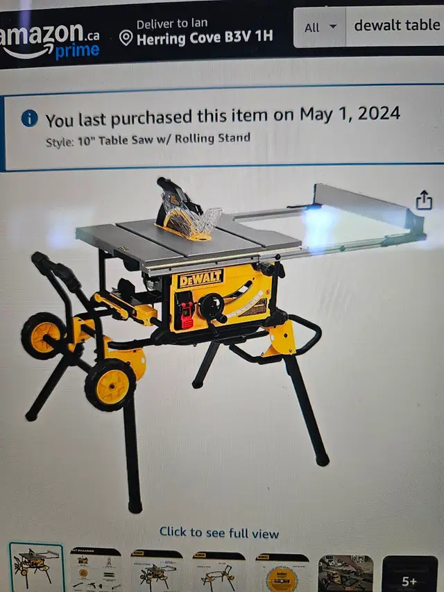 Dewalt table saw with stand