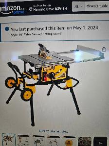 Dewalt table saw with stand