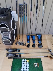 Set de bâtons de golf avec sac sur roulette