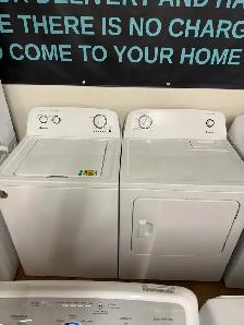 Amana White top loader and dryer set