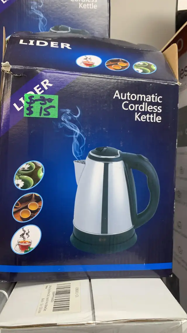 Kettle - LIDER Automatic Cordless 1.8L 110V 60Hz 1000W - Sliver