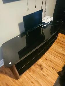 Quality glass tv stand with 3 shelves