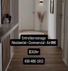 femme de menage / cleaning lady $30/hr