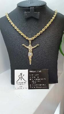 10 yellow gold chain & pendant #430_7